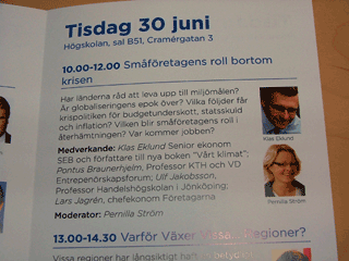 En av programpunkerna; Småföretagarens roll